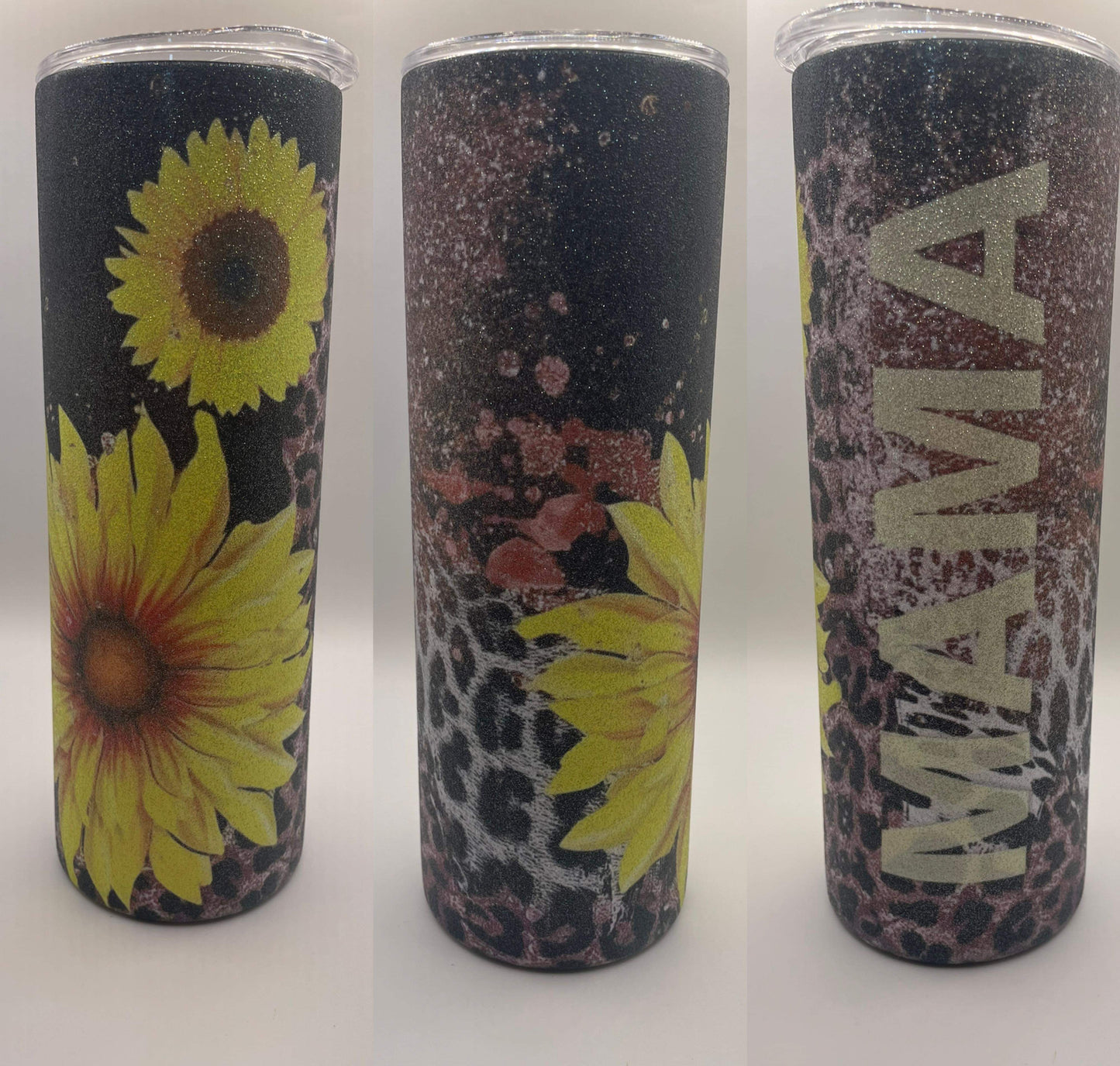 MAMA Sunflower Glitter Tumbler
