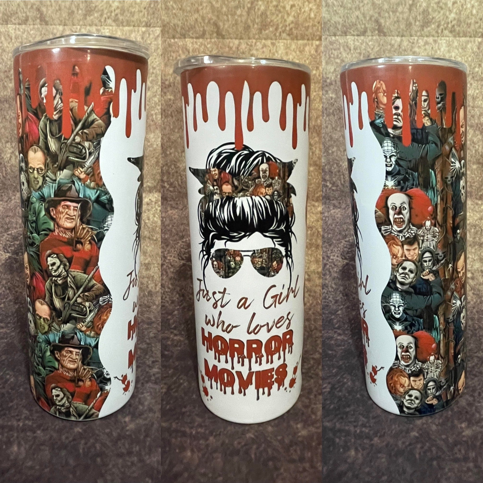 Girl Loves Horror Movies Tumbler