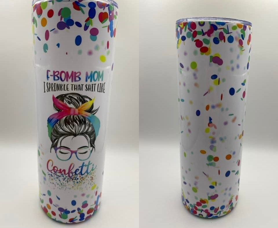 F-Bomb Mom Confetti Tumbler