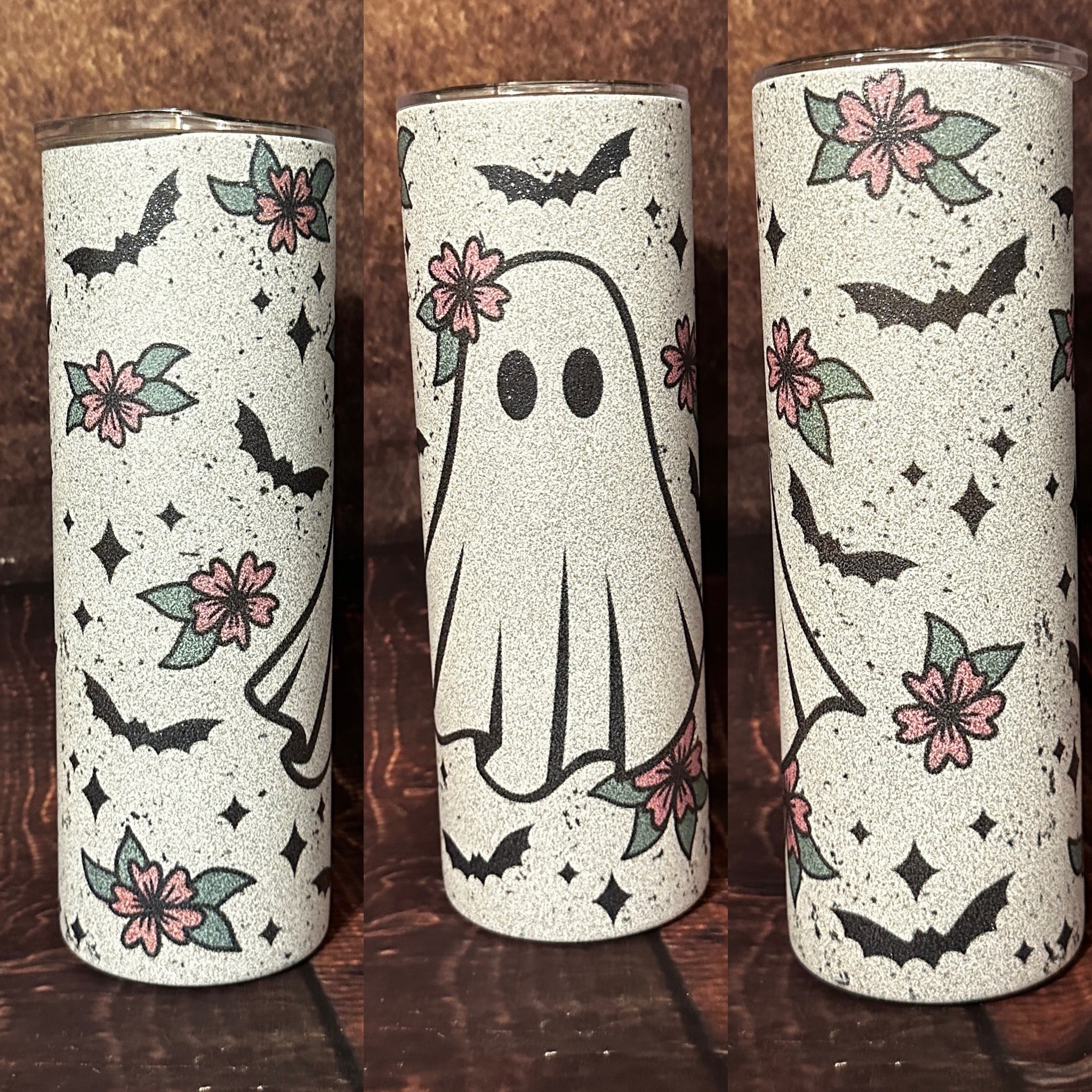 Ghost & Bats Glitter Tumbler