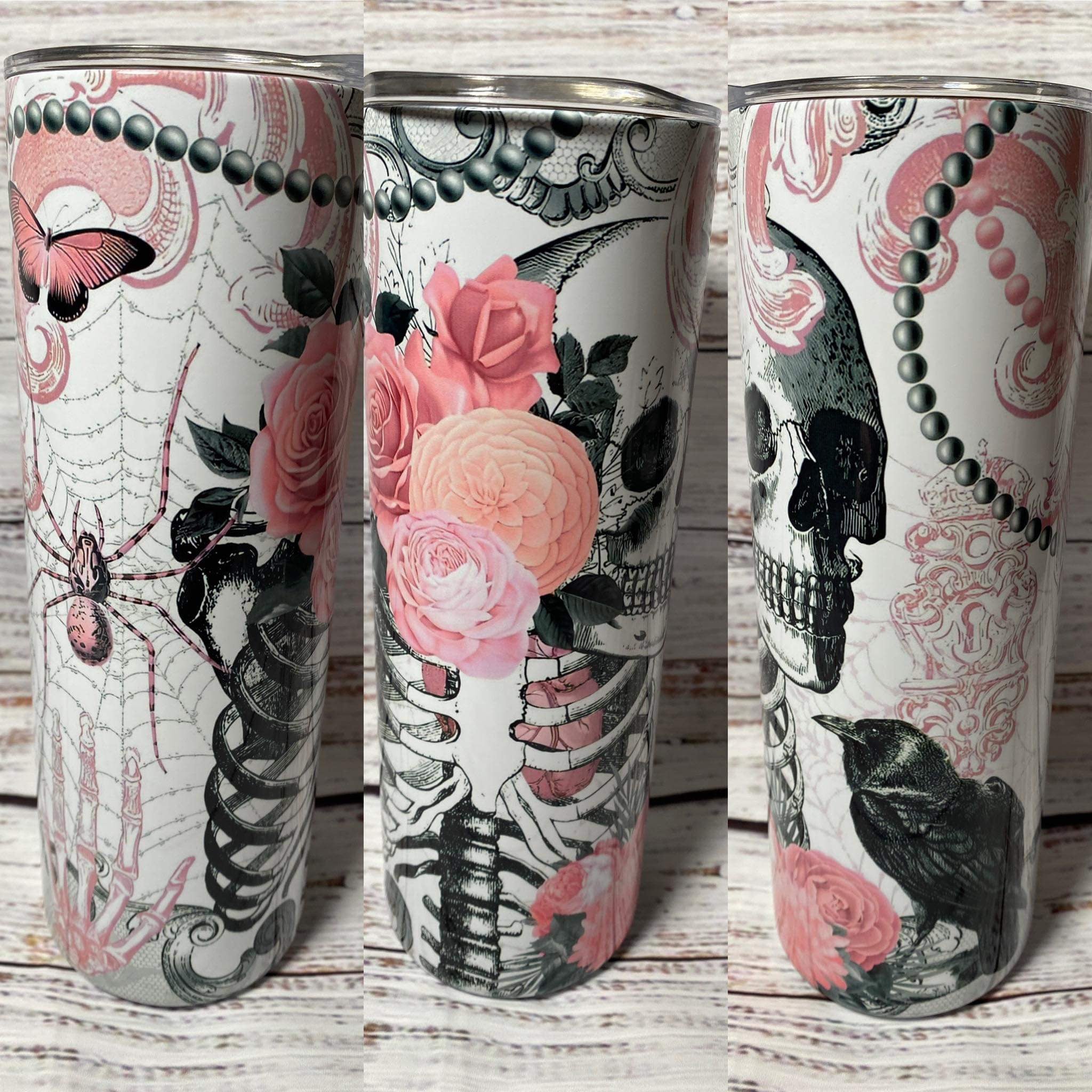 Skeleton & Rose Tumbler
