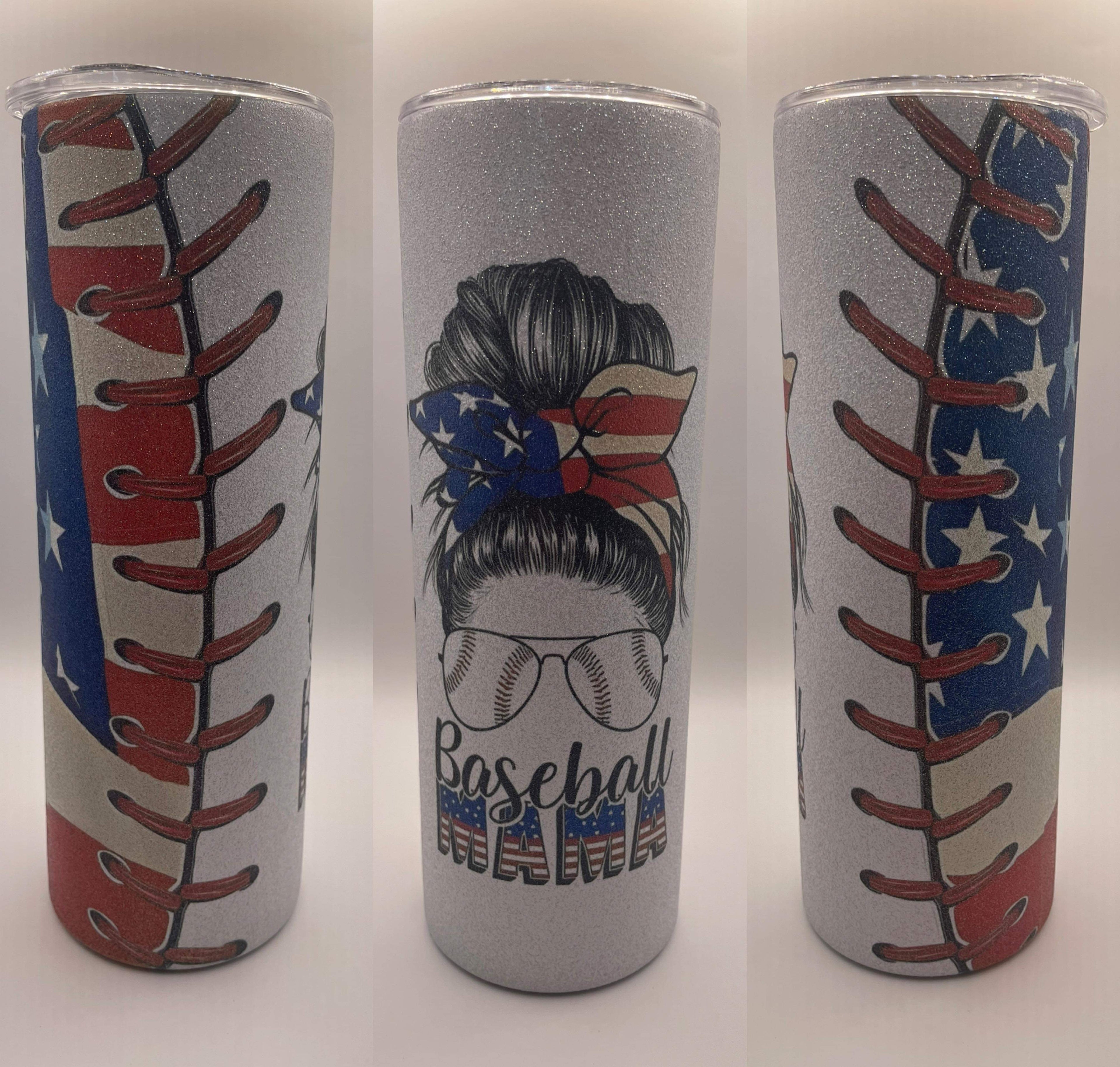 Baseball MAMA Glitter Tumbler