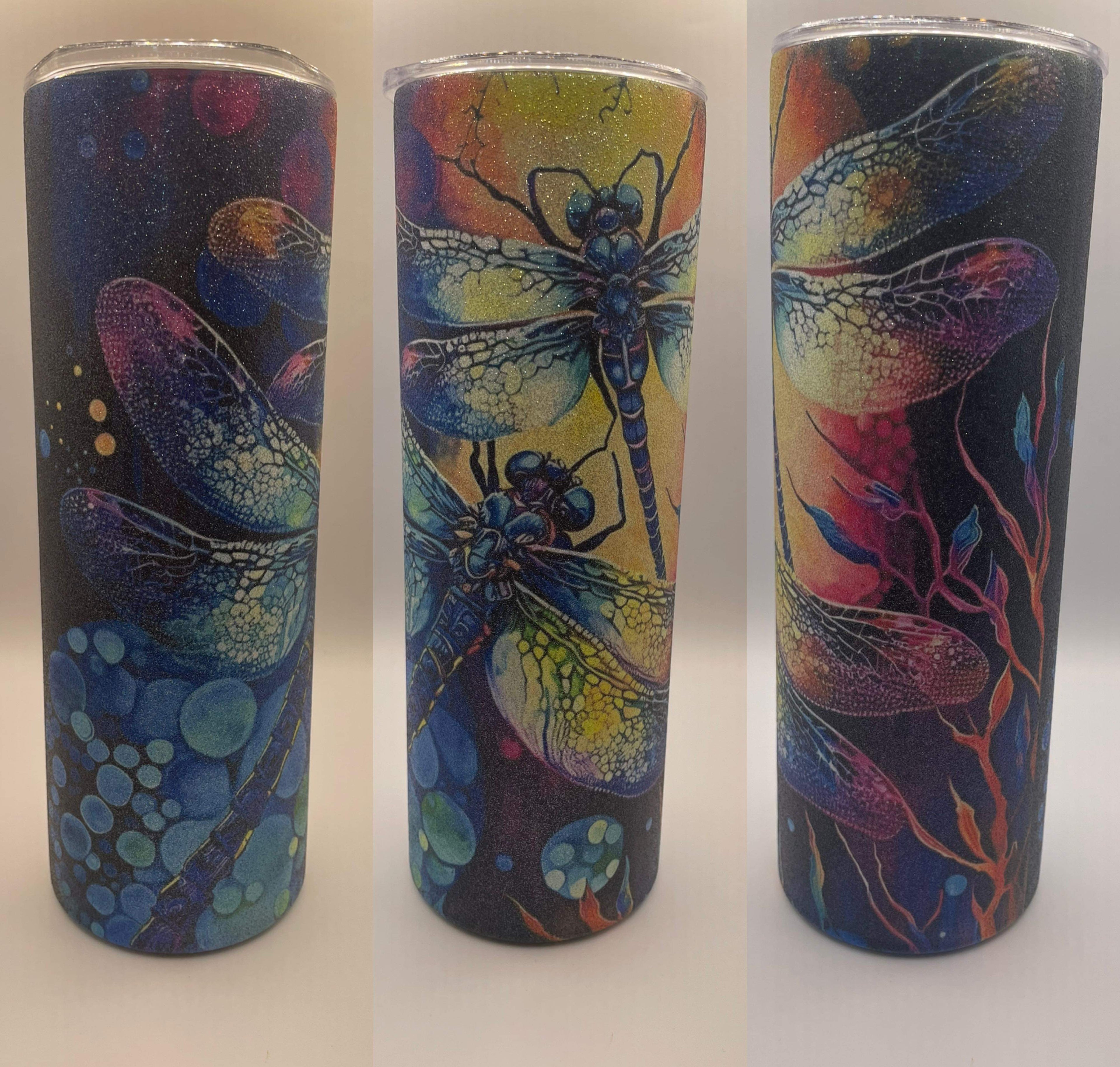 Dragonfly Glitter Tumbler